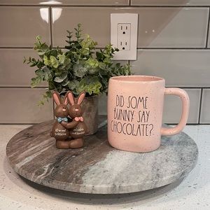 NWT - RAE DUNN “DID SOME BUNNY SAY CHOCOLATE?” Speckled Easter Mug